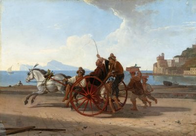 Neapolitan Cart with Monk by Franz Ludwig Catel